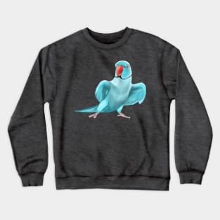 Blue Indian Ringneck Parrot Crewneck Sweatshirt